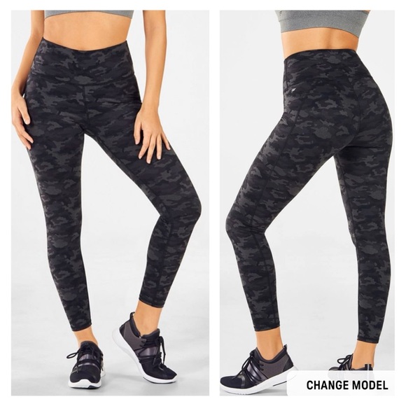 Fabletics Pants - Fabletics PowerHold High Waisted Camo Printed Heathered Legging Size Small